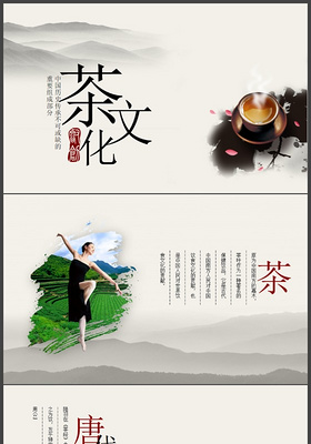 中国风茶道茶文化与养生ppt模板