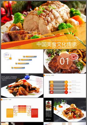 美味中国美食文化传承动态PPT模板