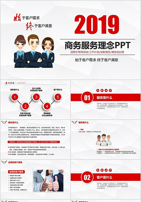 简约风2019商务培训服务理念PPT模板