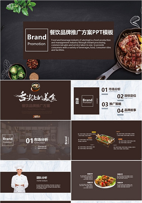 棕色简约餐饮品牌推广方案ppt模板