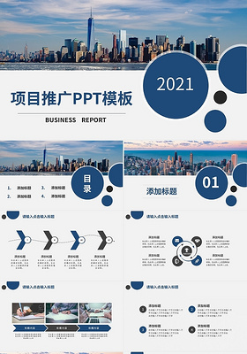 蓝色简约项目推广PPT模板宣传PPT动态PPT商务项目推广