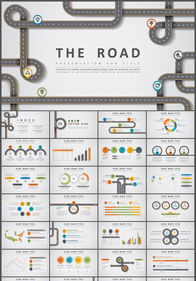 创意公路主题设计PPT模板
