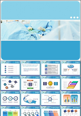 医疗PPT模板之蓝色的手术室