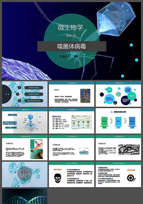 噬菌体病毒微生物学习PPT模板