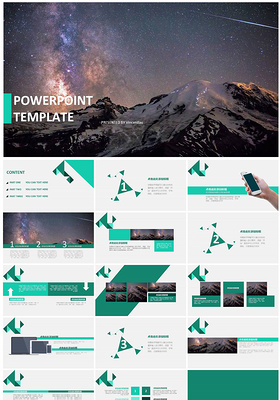 清新青绿产品推介简约商务PPT模板