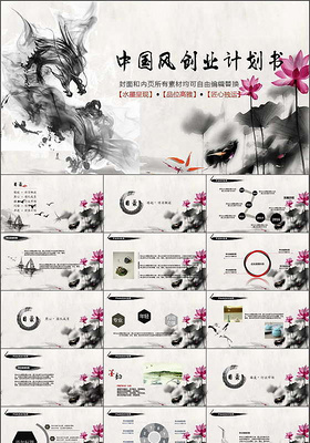 中国风创业计划书PPT模板下载