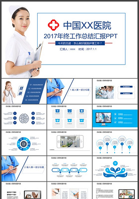 医院护理年终工作总结汇报PPT模板