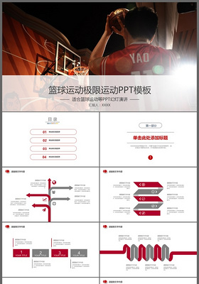 篮球运动极限运动培训学校招生机构宣传ppt模板
