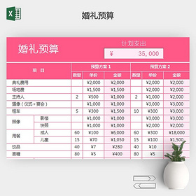 婚礼预算表