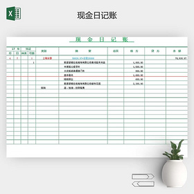 出纳现金日记账表