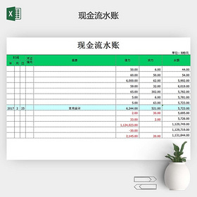 现金流水日记账带公式