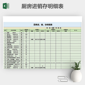 厨房进销存明细表模板
