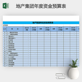 地产集团年度资金预算表