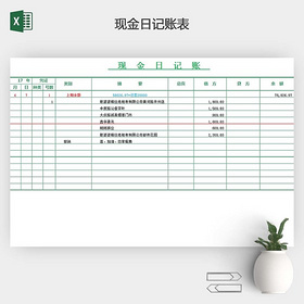 出纳现金日记账表EXCEL模板