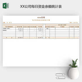 通用财务出纳日报表EXCEL模板