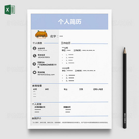 个性化EXCEL求职简历