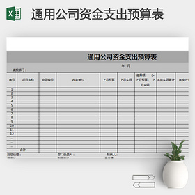 通用公司资金支出预算表