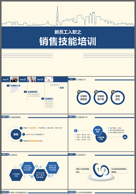 简约员工入职培训销售技能培训PPT模板

