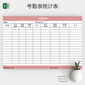 企业公司月出勤表考勤统计表excel
