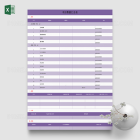 项目管理项目数据汇总表excel模板
