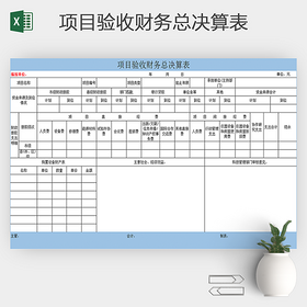 excel模板项目验收财务总决算表
