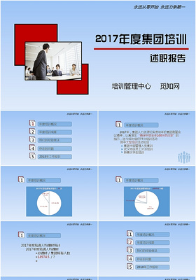 商务企业2017年公司培训总结约PPT模板