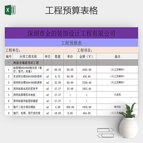 工程预算excel表格
