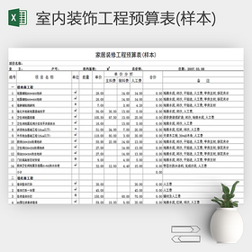 室内装饰工程预算表
