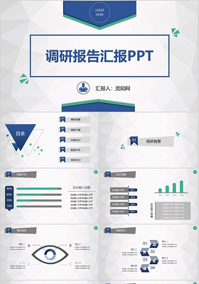 企业研究生科研院所含信息图表调研报告汇报PPT模板