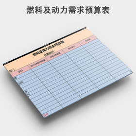 燃料及动力需求预算表