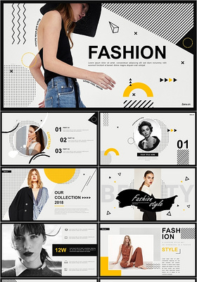 时尚欧美风服装产品发布产品宣传keynote模板