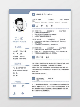 产品运营求职个人简历