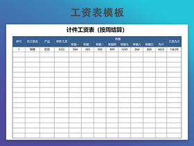 计件工资表模板带公式自动生成工资条