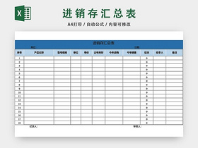 企业仓储管理进销存汇总表格模板