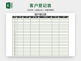 行政客户资料清单明细登记表