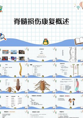 白色清新风课件脊髓损伤PPT模板脊髓损伤ppt