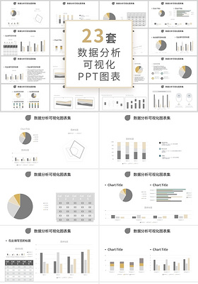 莫兰迪色数据分析可视化图表集PPT模板财务分析可视化图表